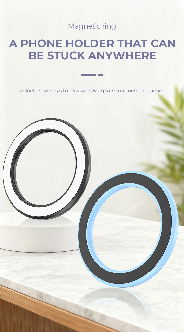 For Magsafe Strong Magnetic Ring Phone Holder Stands Adhesive Magnet Wall Cell Phone Mount Car Dashboard Mount for IPhone 15