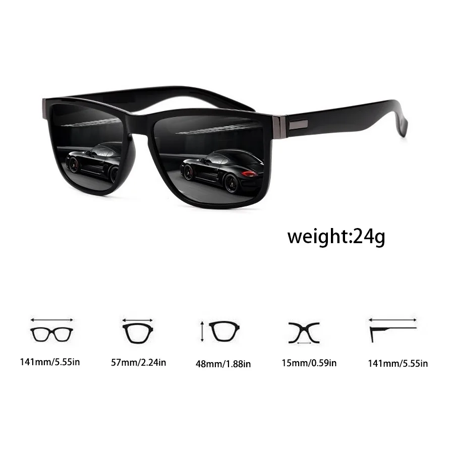 3PCS Fashion Classic Square UV400 Sunglasses Men Women Driving Fishing Colorful Trendy Lightweight Outdoor Goggles