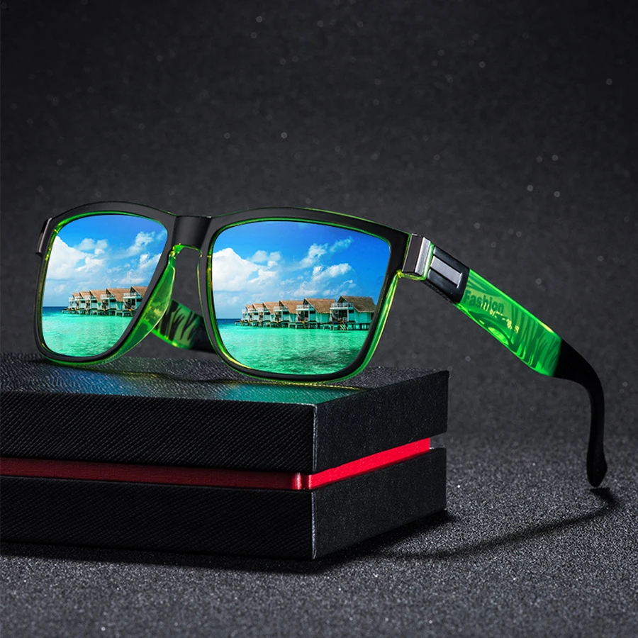 3PCS Fashion Classic Square UV400 Sunglasses Men Women Driving Fishing Colorful Trendy Lightweight Outdoor Goggles