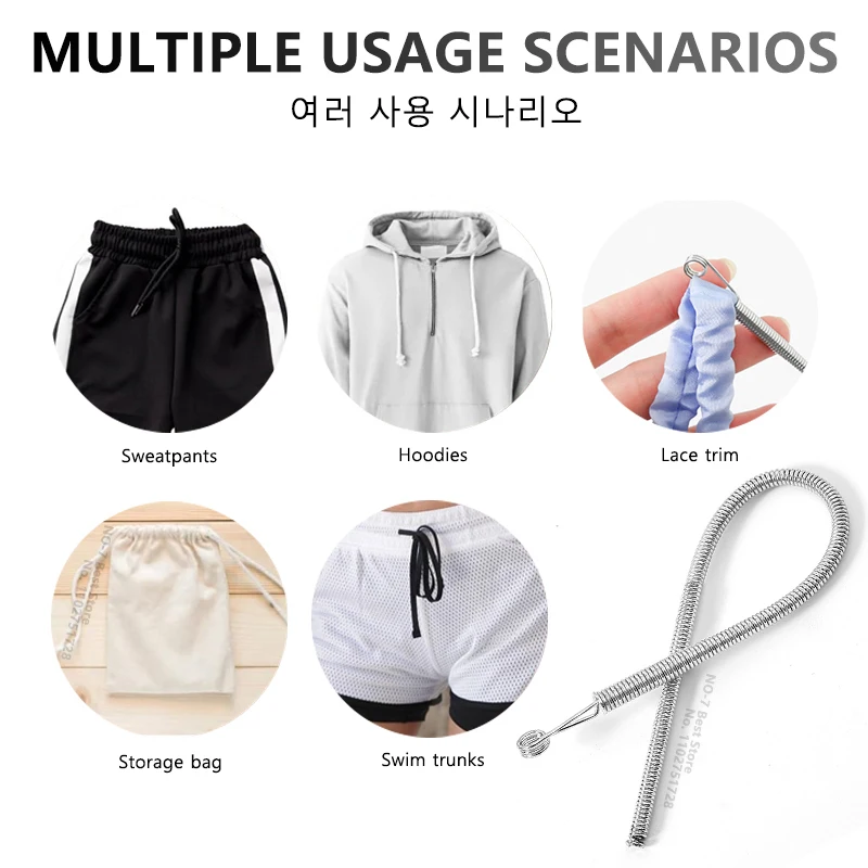 iLMH Bendable Spring Drawstring Threader, Pants Hoodies Elastic Band Lace Cord Flexible Drawstring Thread DIY Sewing Accessories