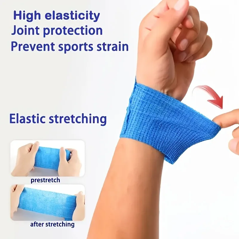 10pcs Elastic Self-Adhesive Athletic Tape Bandage 2.5/5/10cm Non-Woven Universal Fit for Sports Foot Support Joint Protection