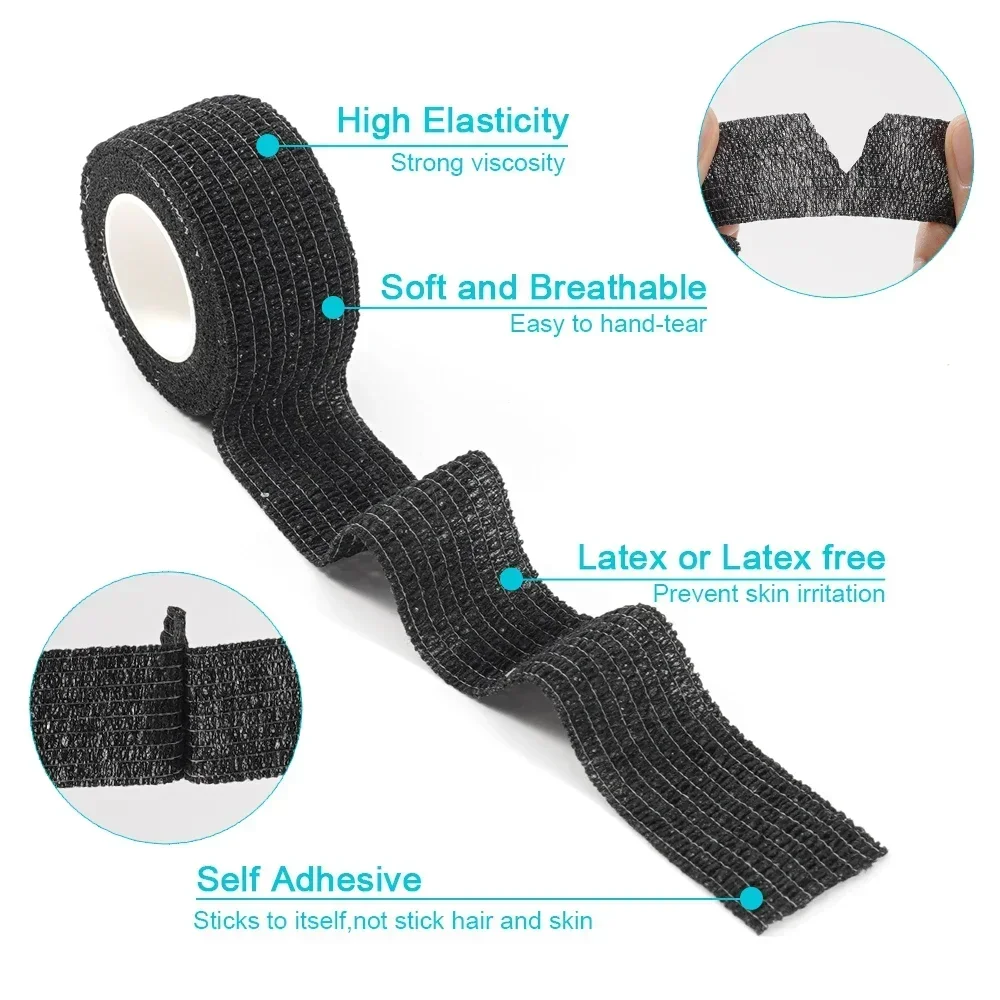 10pcs Elastic Self-Adhesive Athletic Tape Bandage 2.5/5/10cm Non-Woven Universal Fit for Sports Foot Support Joint Protection