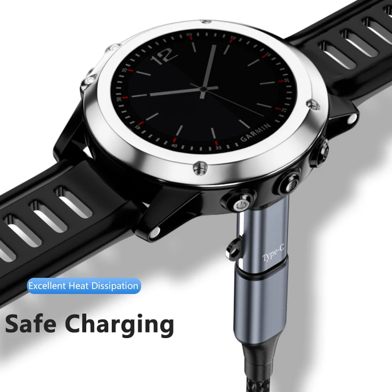 Type C IOS USB to 4pin Charger Adapter Connector for Garmin Fenix 7/6/5/7X/6X/5X/ Venu 2 Plus Watch Charging Converter