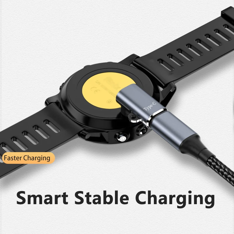 Type C IOS USB to 4pin Charger Adapter Connector for Garmin Fenix 7/6/5/7X/6X/5X/ Venu 2 Plus Watch Charging Converter