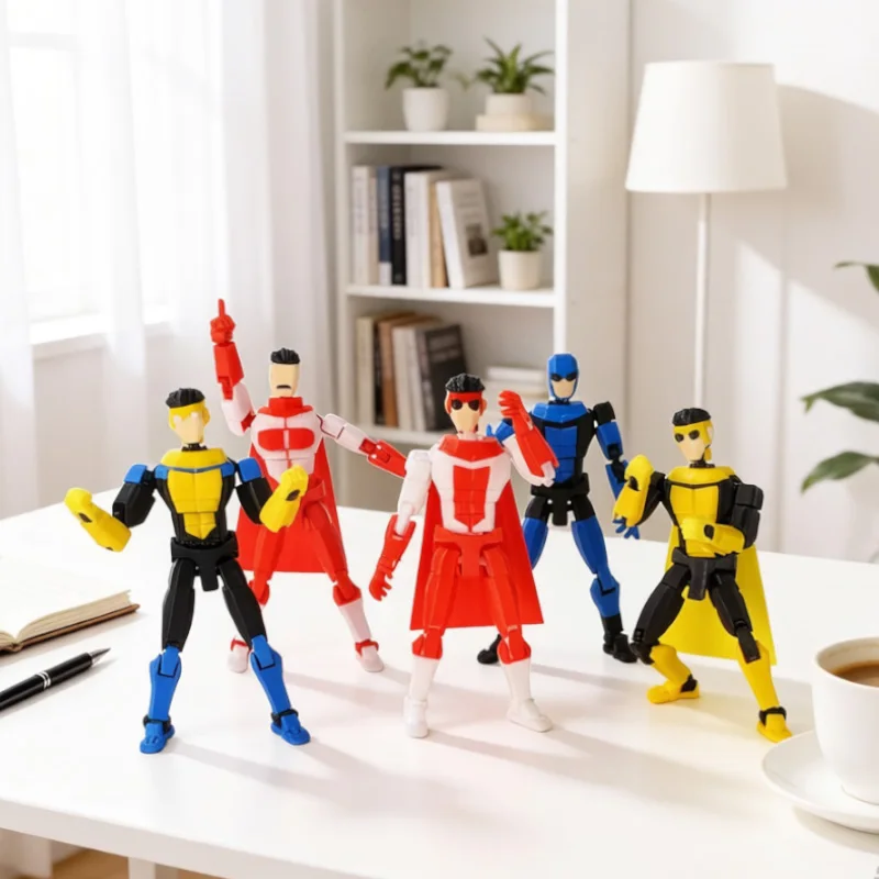 3D Printed Invincible Boy Invincible Mark Multi-Jointed Movable Model Light Blue Stripe Style Dummy13 T13 Collection