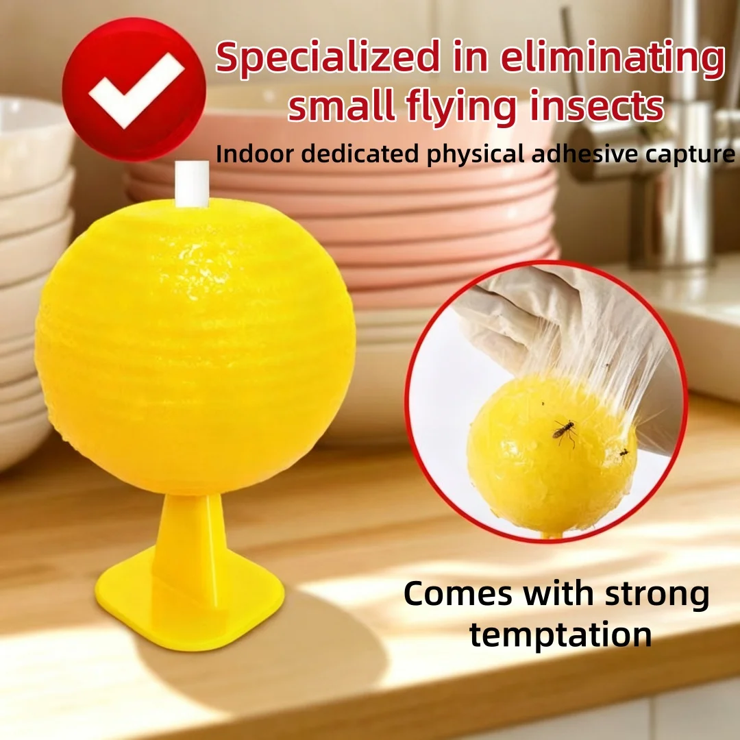 Landisun Fruit Fly Traps Fungus Gnat-Traps for Indoor-Outdoor Yellow Fruit-Fly Sticky-Trap Plants Flying Bug Insects Traps