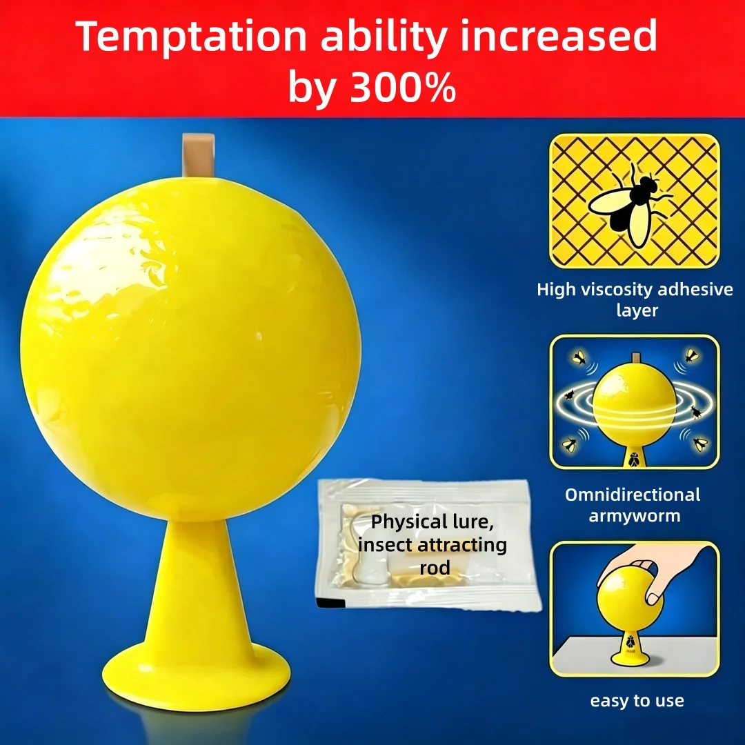 Landisun Fruit Fly Traps Fungus Gnat-Traps for Indoor-Outdoor Yellow Fruit-Fly Sticky-Trap Plants Flying Bug Insects Traps
