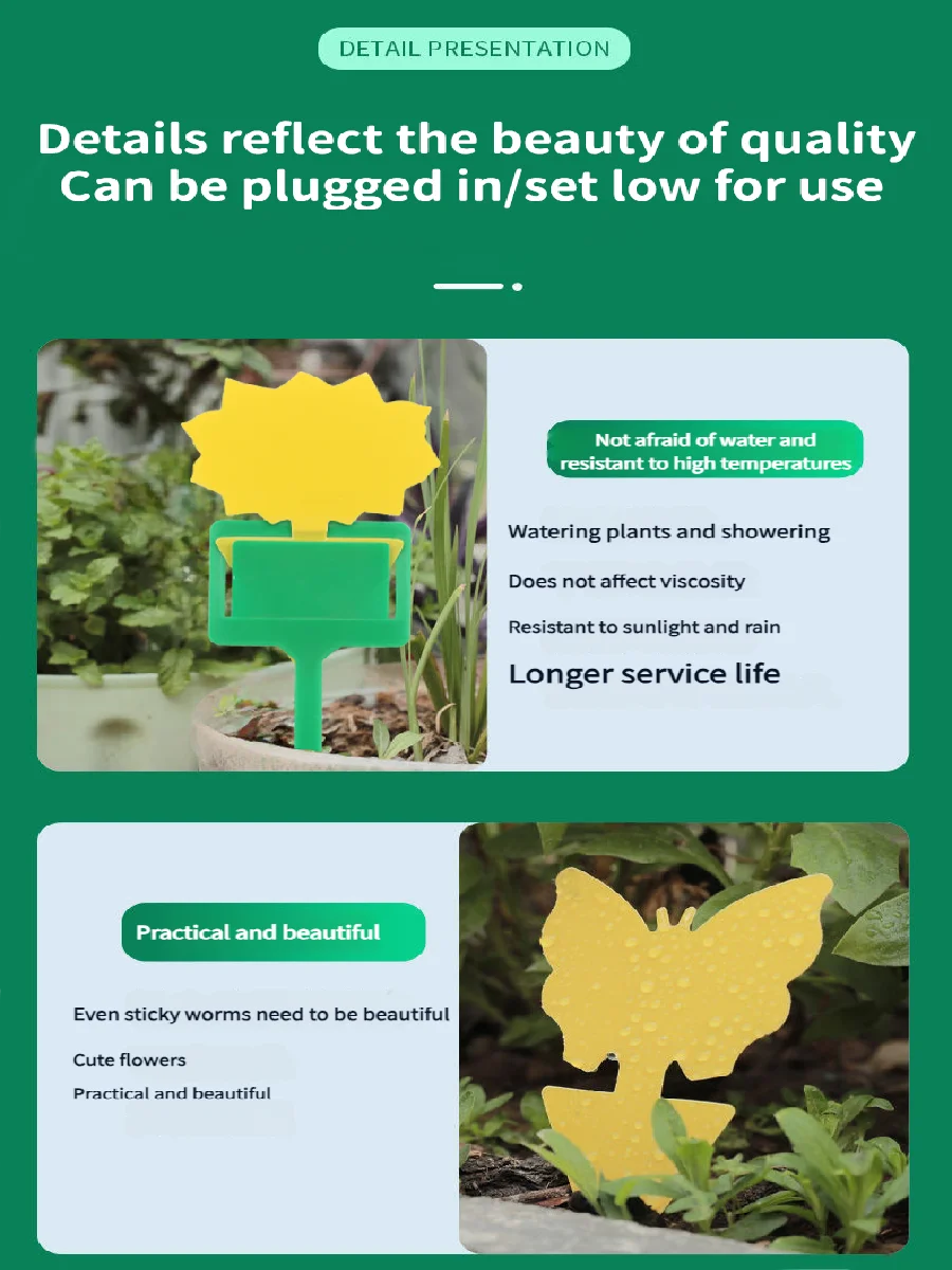Landisun Fruit Fly Traps Fungus Gnat-Traps for Indoor-Outdoor Yellow Fruit-Fly Sticky-Trap Plants Flying Bug Insects Traps