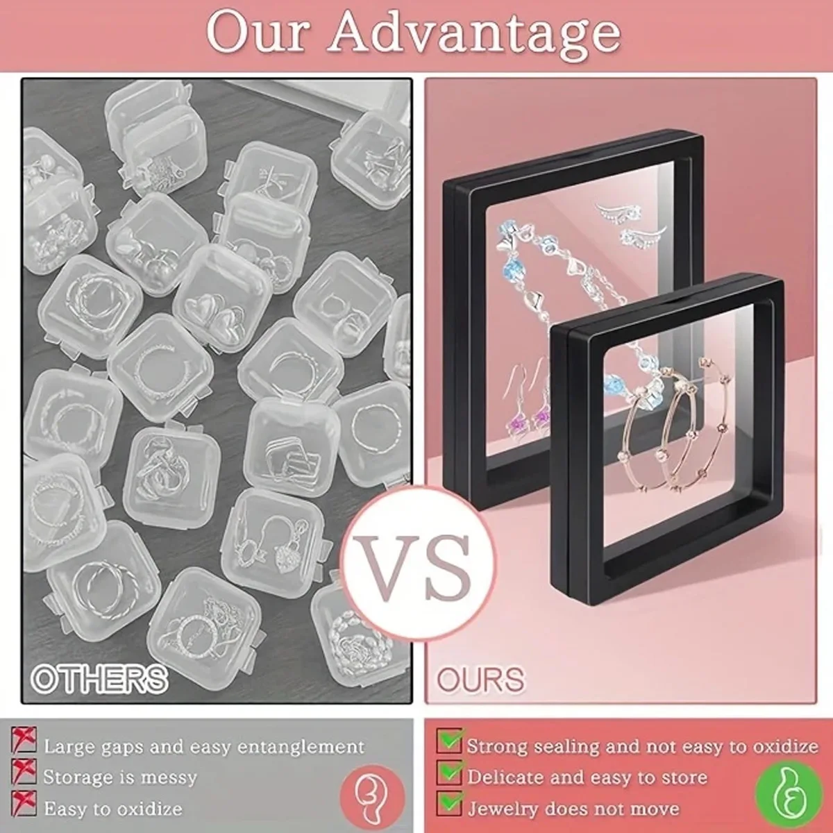10pcs, Transparent Floating Display Box, Plastic Film Jewelry Packaging Box, Jewelry, Necklace, Ring, and Collectible Storage Bo