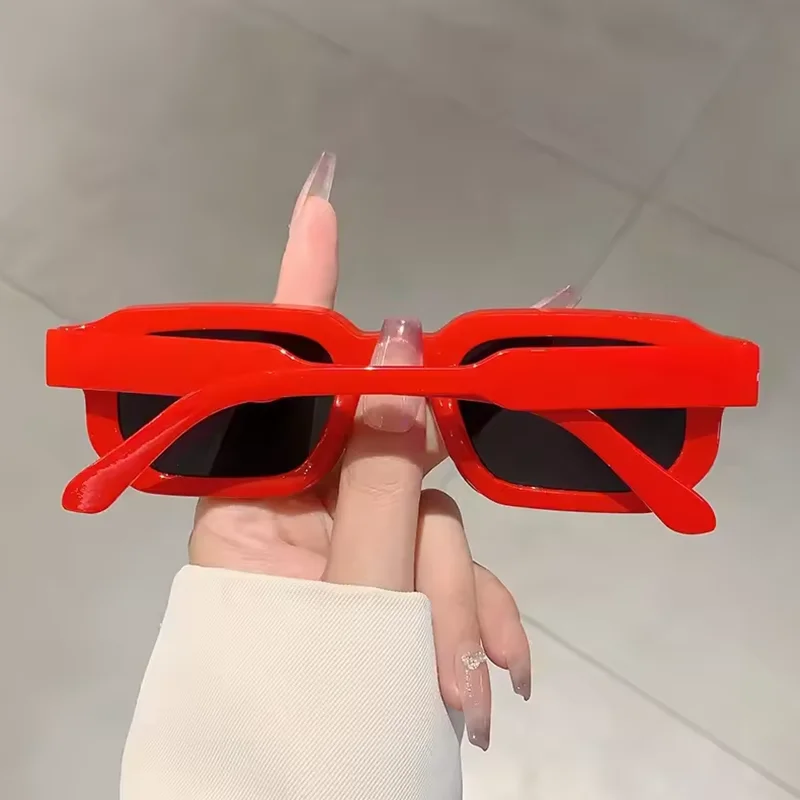 New Men Vintage Rectangle Frame Sunglasses Fashion Retro Sun Glasses Luxury Brand Design Glasses UV400 Eyewear Women Goggles
