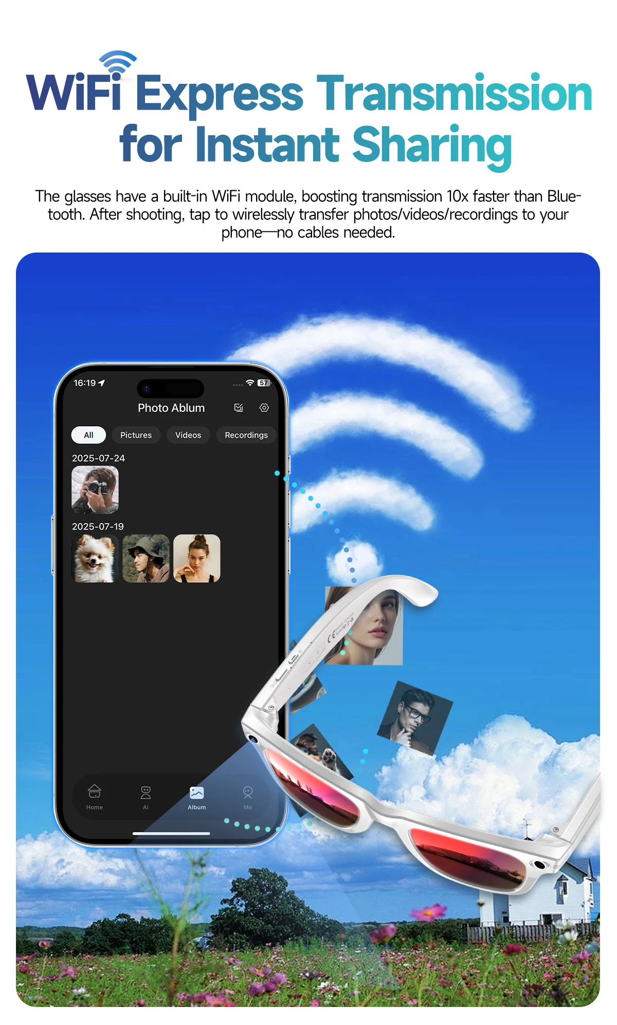 New 800W Camera AI Glasses Men Color-Changing Smart Translation Glasses Photo Video Recording Waterproof Call Smart Sunglasses