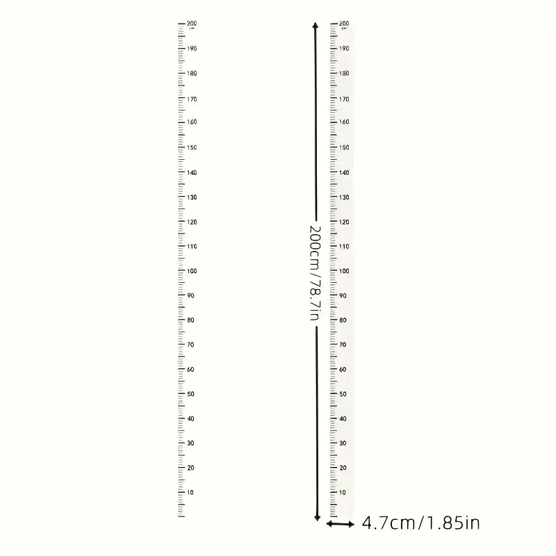 2m Wall Height Measurement Card - Easy-to-Read Durable PC Material Writeable & Removable Ideal for Room Decor Wall Decorations