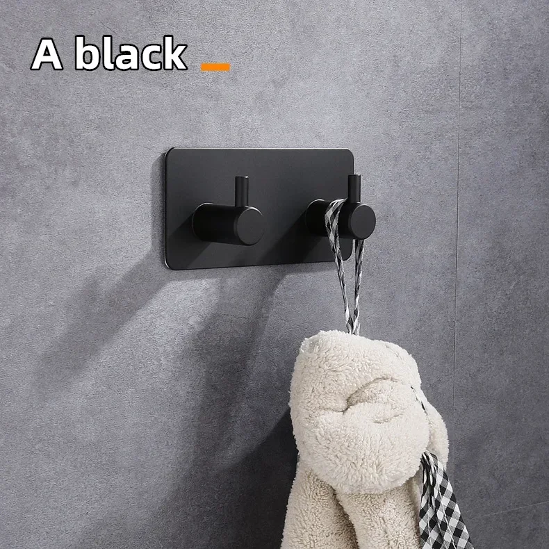Stainless Steel 3M Self Adhesive Hooks Sticky Wall Door Hook Robe Tea Towel Rustproof Towel Rack, Clothes Coat Hanger