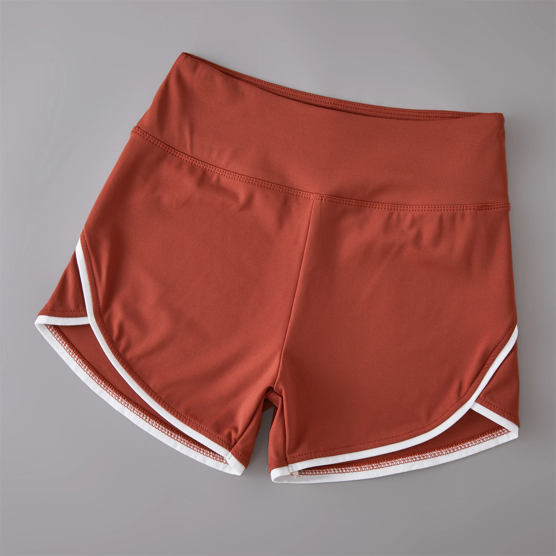 2024 New Color Contrast High Waist Sports Shorts Tight Elastic Peach Hip Training Fitness Yoga Hot Pants