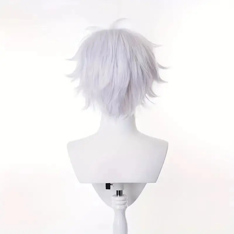 Jujutsu Kaisen Cosplay Wig Gojo Satoru Wig with Black Glasses Silver White Wig with Wig Cap for Cosplay Halloween Costume Party