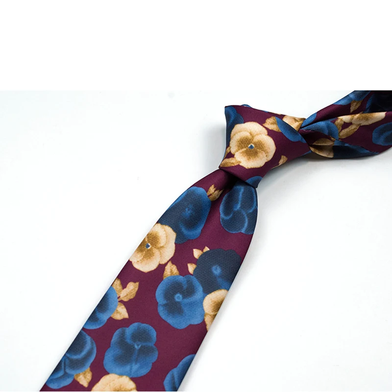 New Trendy 9cm Width Large Neckties For Men Women Cartoon Flower Printed Casual Vintage Neck Tie Shirt Accessories Tuxedo Cravat