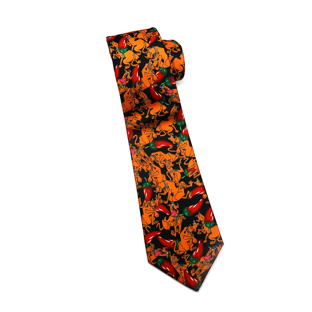 New Trendy 9cm Width Large Neckties For Men Women Cartoon Flower Printed Casual Vintage Neck Tie Shirt Accessories Tuxedo Cravat