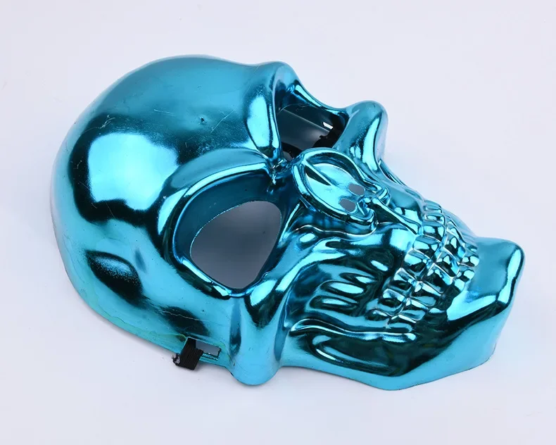 New Silvery Skull Mask Halloween Skull Head Cosplay Mask Anti-terrorism Skeleton Mask Masquerade Horror Gold Ghost Masque
