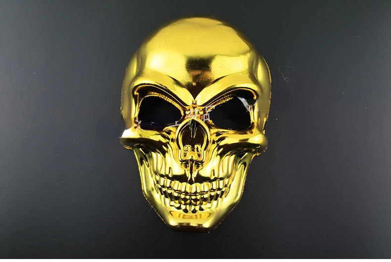 New Silvery Skull Mask Halloween Skull Head Cosplay Mask Anti-terrorism Skeleton Mask Masquerade Horror Gold Ghost Masque
