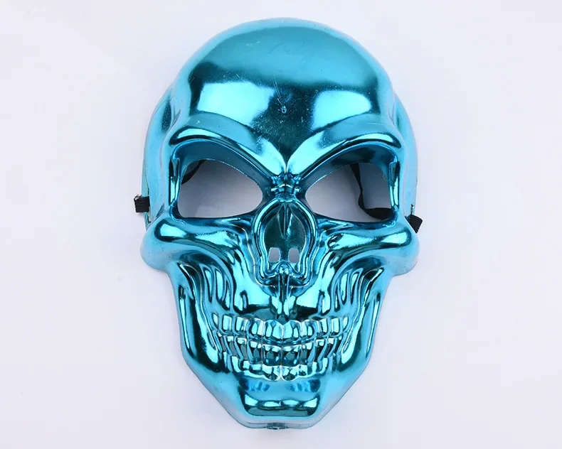 New Silvery Skull Mask Halloween Skull Head Cosplay Mask Anti-terrorism Skeleton Mask Masquerade Horror Gold Ghost Masque