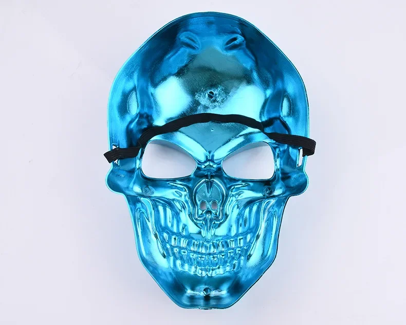New Silvery Skull Mask Halloween Skull Head Cosplay Mask Anti-terrorism Skeleton Mask Masquerade Horror Gold Ghost Masque