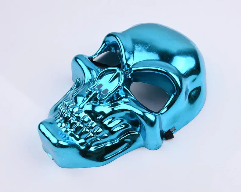 New Silvery Skull Mask Halloween Skull Head Cosplay Mask Anti-terrorism Skeleton Mask Masquerade Horror Gold Ghost Masque
