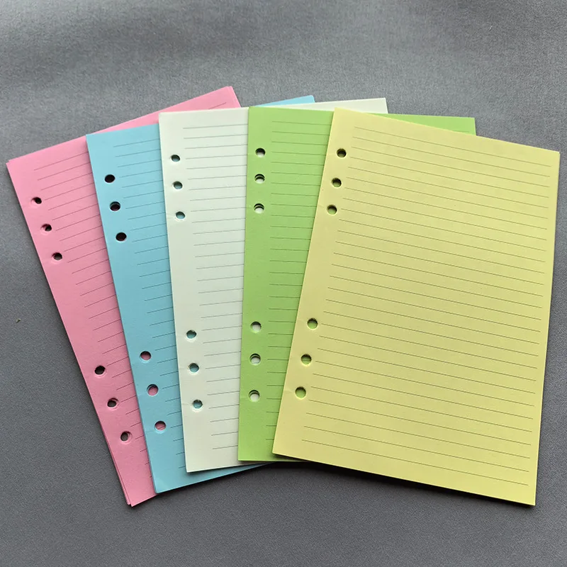50 Sheets A6 Colorful Grid Loose Leaf Notebook Refill Spiral Binder Inner Page Line Blank craft Grid Inside Paper Stationery
