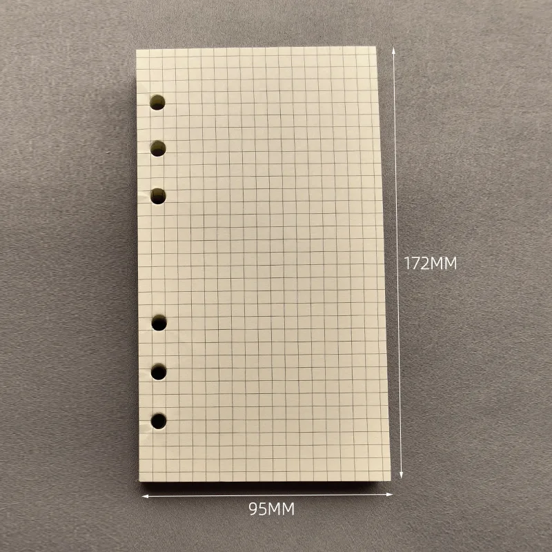 50 Sheets A6 Colorful Grid Loose Leaf Notebook Refill Spiral Binder Inner Page Line Blank craft Grid Inside Paper Stationery