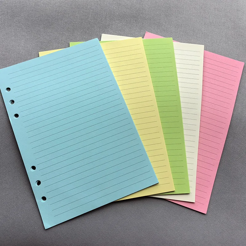 50 Sheets A6 Colorful Grid Loose Leaf Notebook Refill Spiral Binder Inner Page Line Blank craft Grid Inside Paper Stationery