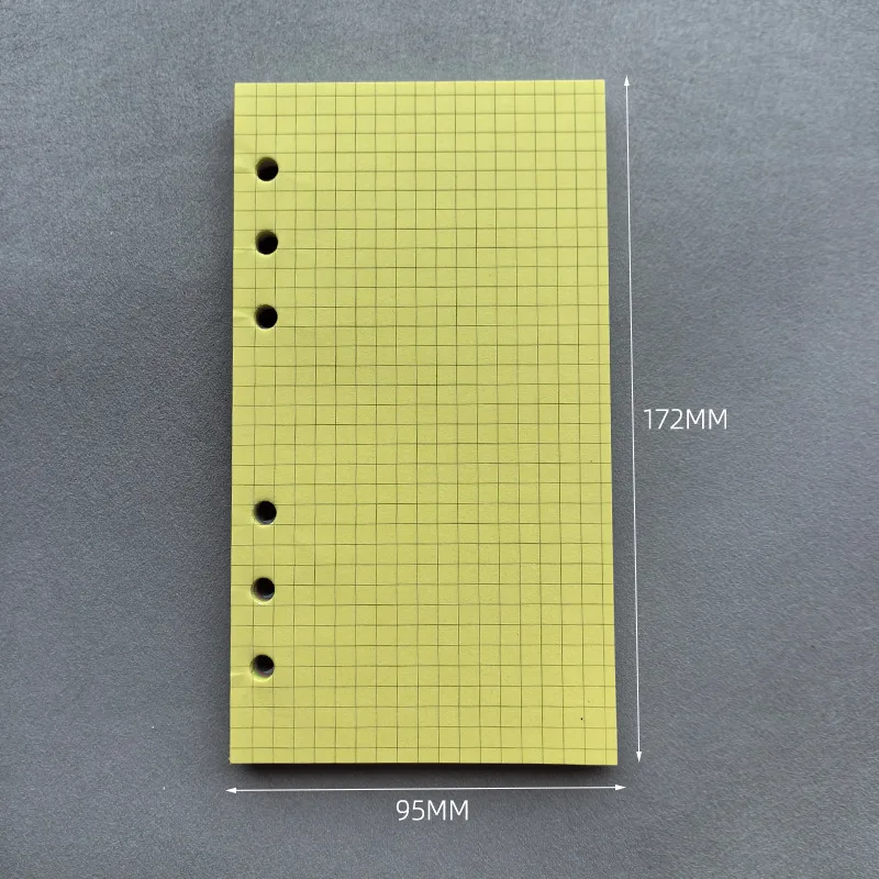 50 Sheets A6 Colorful Grid Loose Leaf Notebook Refill Spiral Binder Inner Page Line Blank craft Grid Inside Paper Stationery