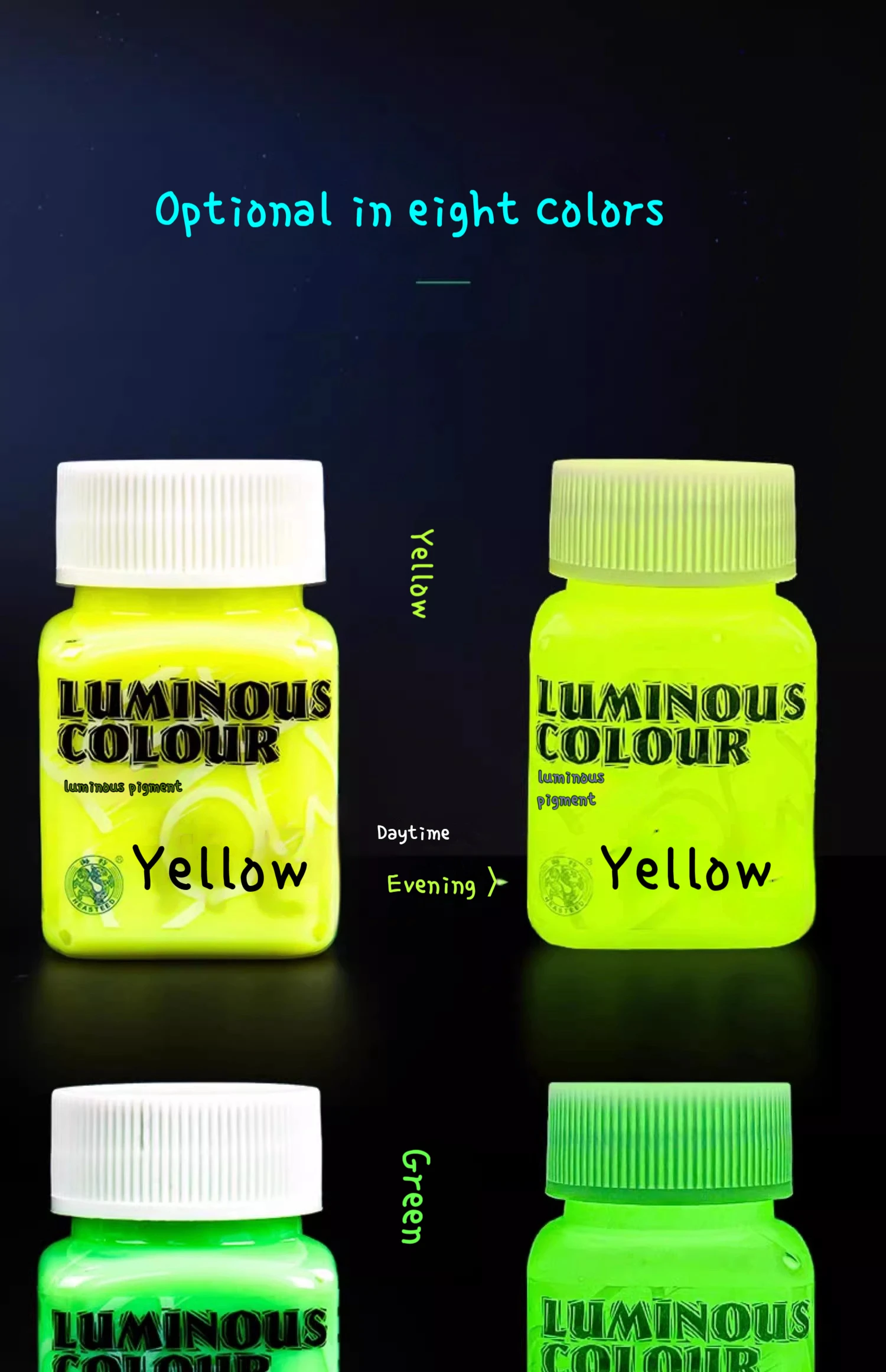 58ML Luminous Acrylic Pigment Fluorescent Paint Glow in Dark DIY Halloween Party Jewelry Nail Art Nail Beauty Resin Pigment