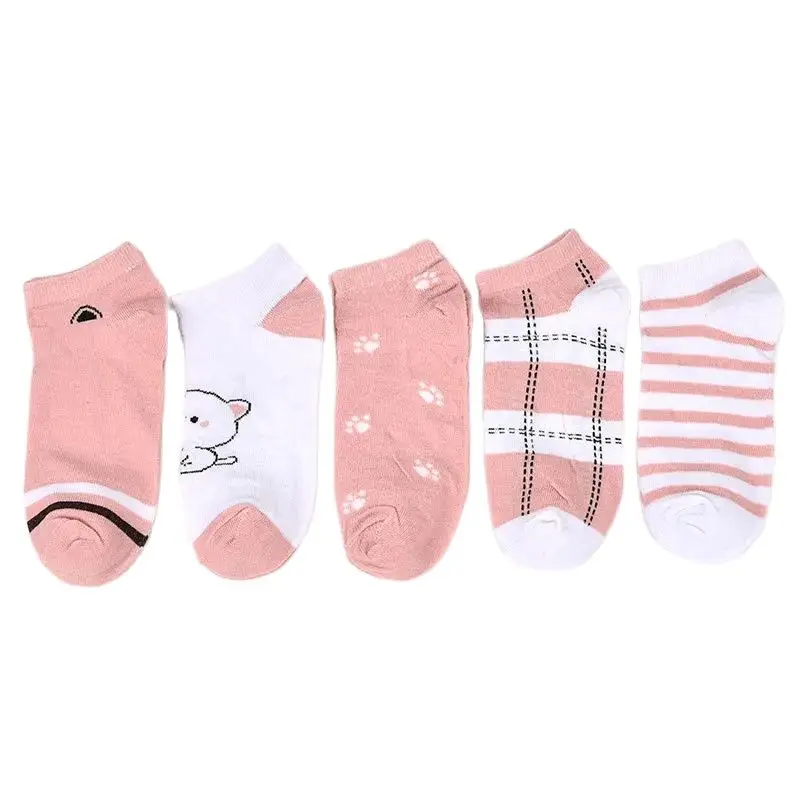 5 Pairs of Cute Cat Fashion Iadies Casual Short Socks 5 Pairs of Cute Cat Fashion Iadies Casual Short Socks