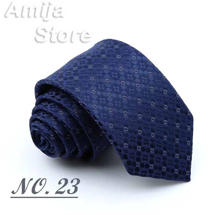 Classic Men's Stripe Tie Fashion Neckties Navy Jacquard Woven Brand New Accessories Daily Wear Cravat Wedding Party Gift For Man