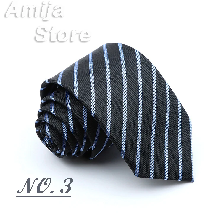 Classic Men's Stripe Tie Fashion Neckties Navy Jacquard Woven Brand New Accessories Daily Wear Cravat Wedding Party Gift For Man