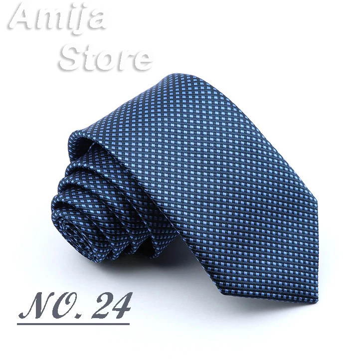 Classic Men's Stripe Tie Fashion Neckties Navy Jacquard Woven Brand New Accessories Daily Wear Cravat Wedding Party Gift For Man