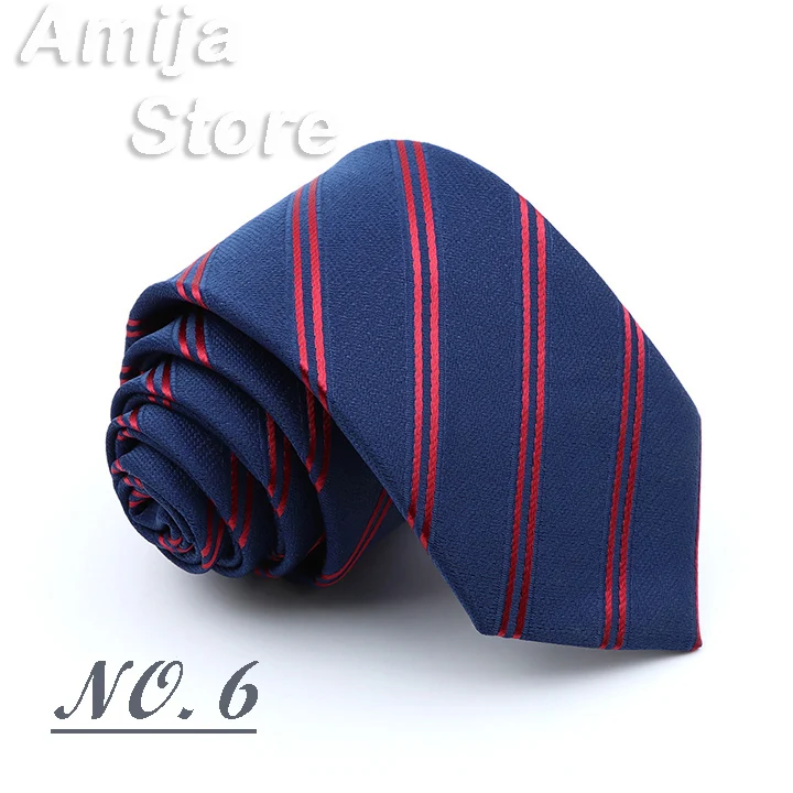 Classic Men's Stripe Tie Fashion Neckties Navy Jacquard Woven Brand New Accessories Daily Wear Cravat Wedding Party Gift For Man