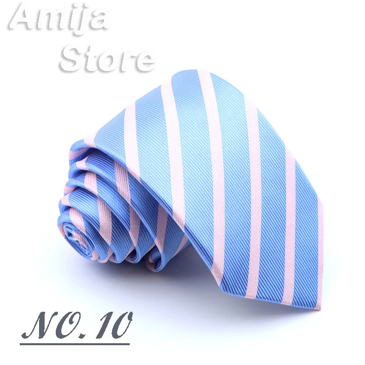Classic Men's Stripe Tie Fashion Neckties Navy Jacquard Woven Brand New Accessories Daily Wear Cravat Wedding Party Gift For Man