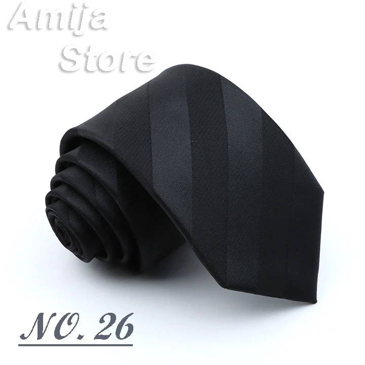 Classic Men's Stripe Tie Fashion Neckties Navy Jacquard Woven Brand New Accessories Daily Wear Cravat Wedding Party Gift For Man