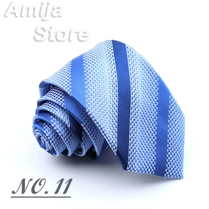 Classic Men's Stripe Tie Fashion Neckties Navy Jacquard Woven Brand New Accessories Daily Wear Cravat Wedding Party Gift For Man