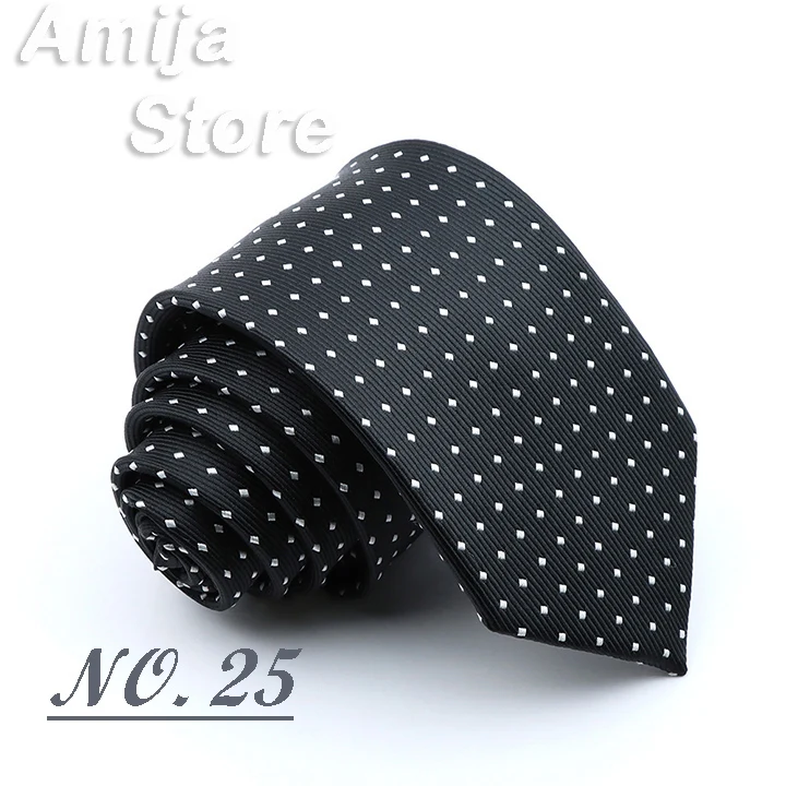 Classic Men's Stripe Tie Fashion Neckties Navy Jacquard Woven Brand New Accessories Daily Wear Cravat Wedding Party Gift For Man