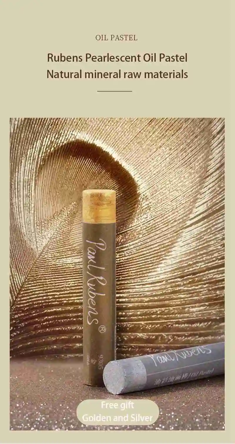 Paul Rubens Professional Metallic Soft Oil Pastel Artist Crayon Pastels Drawing Pen for Painting Kids Gift Art Supplies