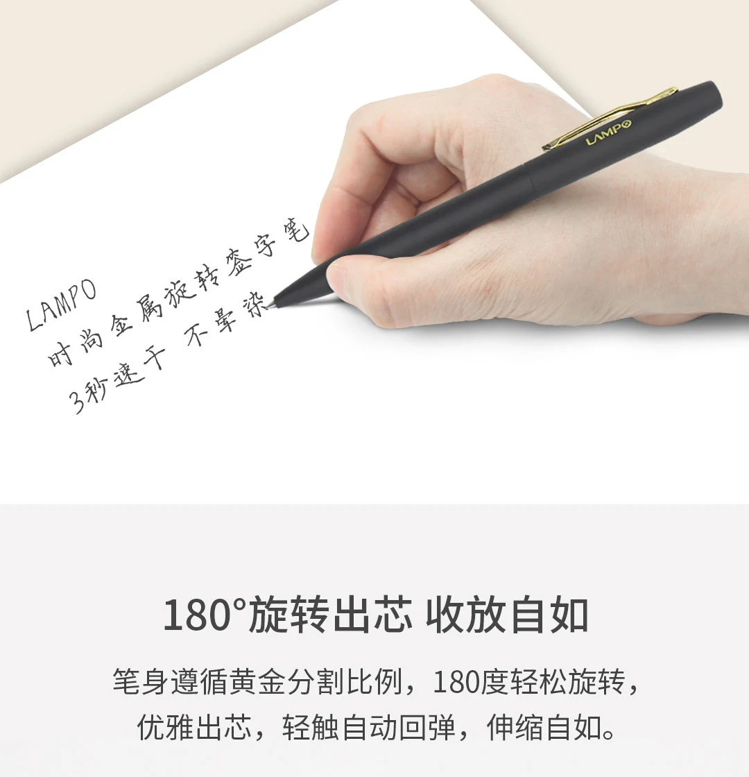 LAMPO Metal Sign Pens Luxury 0.5MM Black Gel Ink Pen Smooth Writing ручка Office School Stationery Supplies boligrafos