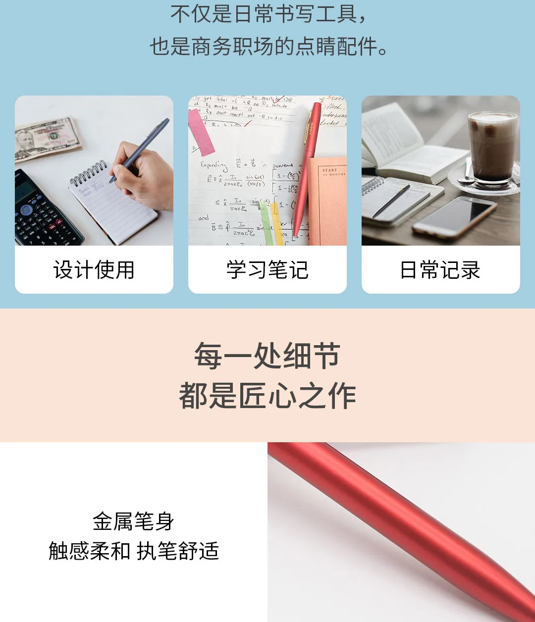 LAMPO Metal Sign Pens Luxury 0.5MM Black Gel Ink Pen Smooth Writing ручка Office School Stationery Supplies boligrafos