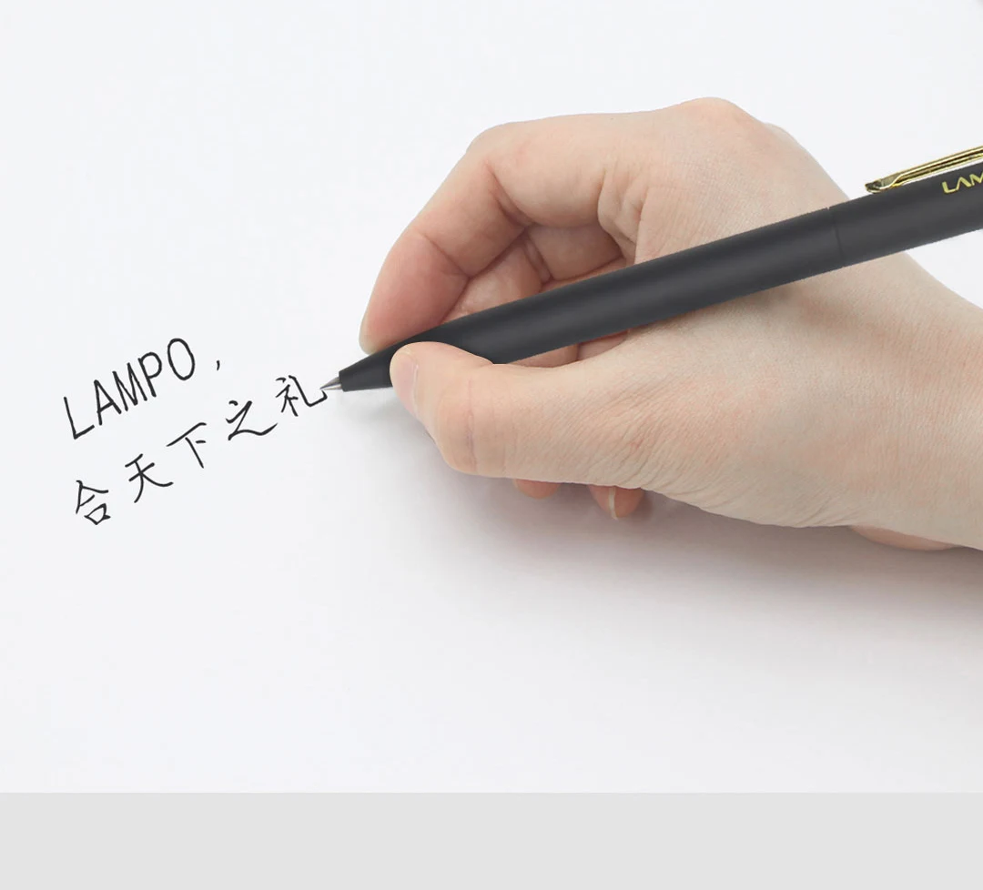 LAMPO Metal Sign Pens Luxury 0.5MM Black Gel Ink Pen Smooth Writing ручка Office School Stationery Supplies boligrafos