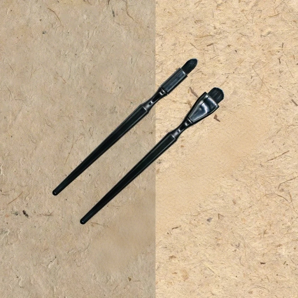 Black Rendering Brush, Durable Watercolor Paint Brush for Charcoal, Pastel, and Embossing - Ideal for DIY Scrapbooking