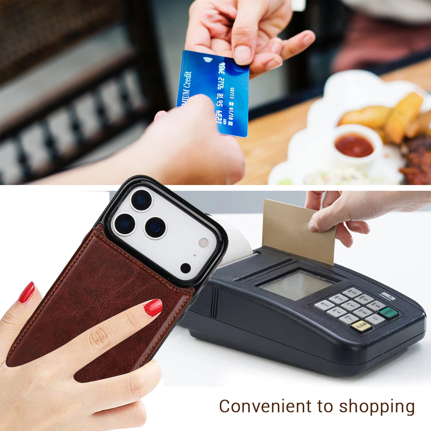 Wallet Solid Color Double Buckle With Card Slot Magnetic Flip Leather Case For iPhone Air 17 Pro Max Shockproof Protective Cover