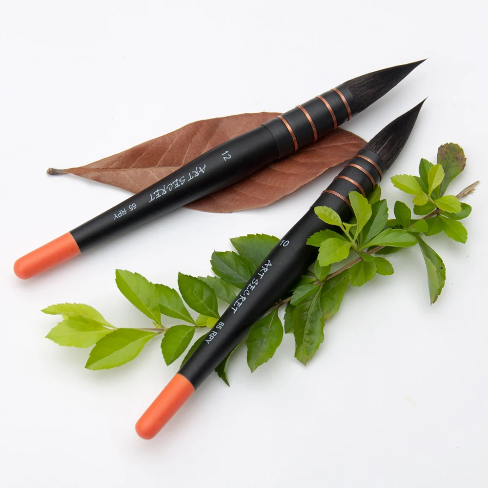 ArtSecret High-Grade Anti-Drop Squirrel Hair Watercolor Painting Brush 1PC Black&Red Fat Mop Hook Pen Round Head  65RPY