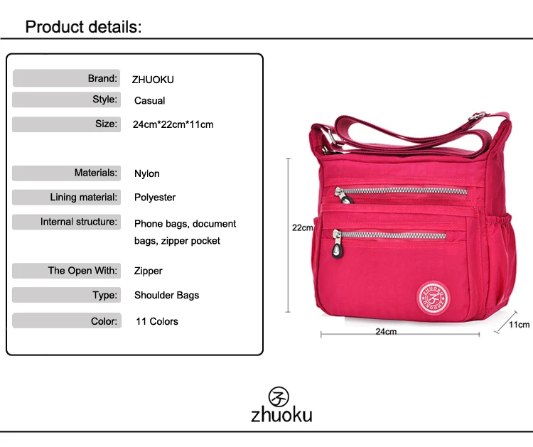 Nylon Women Messenger Bags Small Purse Shoulder Bag Female Crossbody Bags Handbags High Quality Bolsa Tote Beach