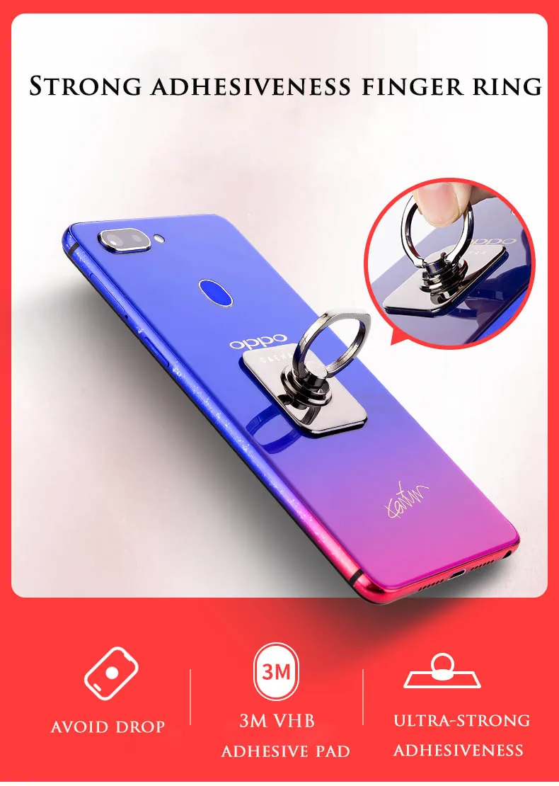 DEAHAN 304 Stainless Steel Finger Ring Cell Phone Holder Stand 360 Adjustable Hook Ring Finger Kickstand for Smartphone Bracket