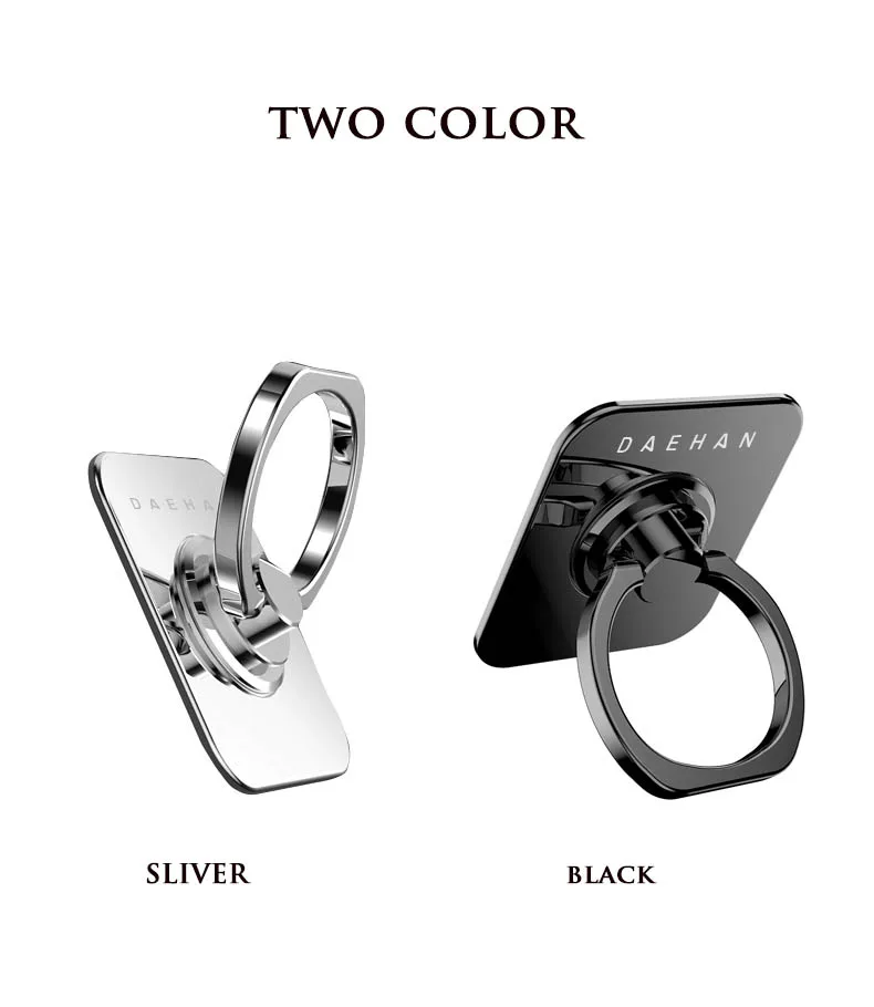 DEAHAN 304 Stainless Steel Finger Ring Cell Phone Holder Stand 360 Adjustable Hook Ring Finger Kickstand for Smartphone Bracket